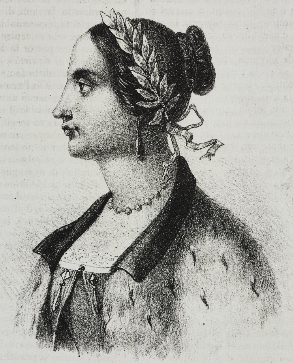 Portrait de Laura Bassi Veratti (1711-1778), physicienne et académicienne italienne, lithographie de Salvatore Puglia de Poliorama Pittoresco, n 4, 4 septembre - Salvatore Puglia