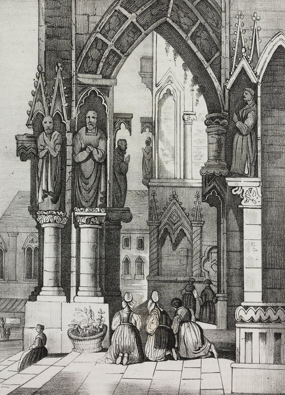 Cathédrale de Ratisbonne, Allemagne, lithographie de Salvatore Puglia de Poliorama Pittoresco, n 12, 30 octobre - Salvatore Puglia