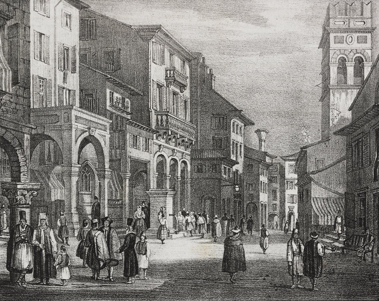 Route royale, Corfou, Grèce, lithographie de Salvatore Puglia de Poliorama Pittoresco, n 23, 11 janvier - Salvatore Puglia