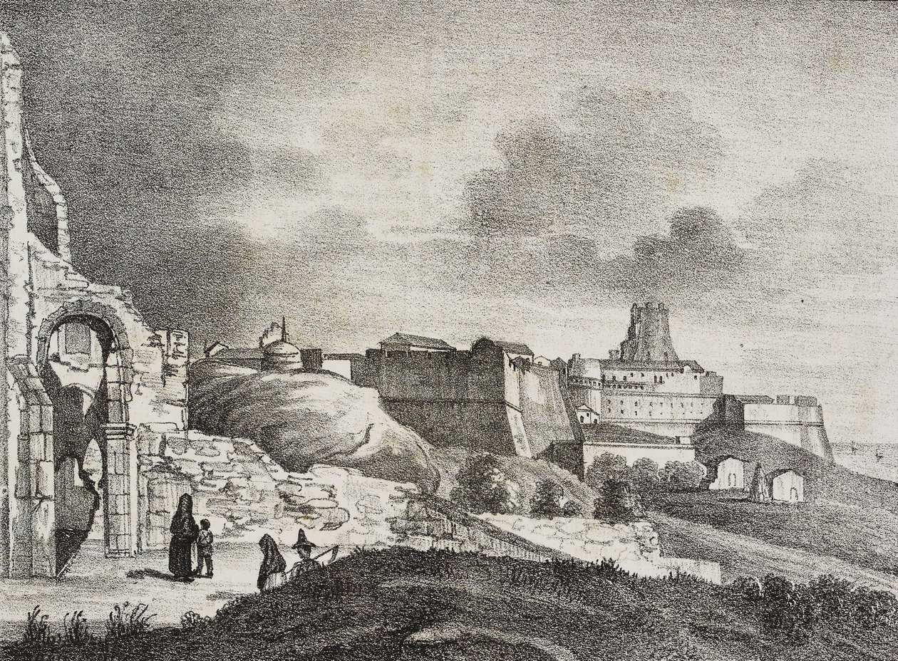 Vue de Crotone, Calabre, Italie, lithographie de Salvatore Puglia de Poliorama Pittoresco, n 51, 29 juillet - Salvatore Puglia