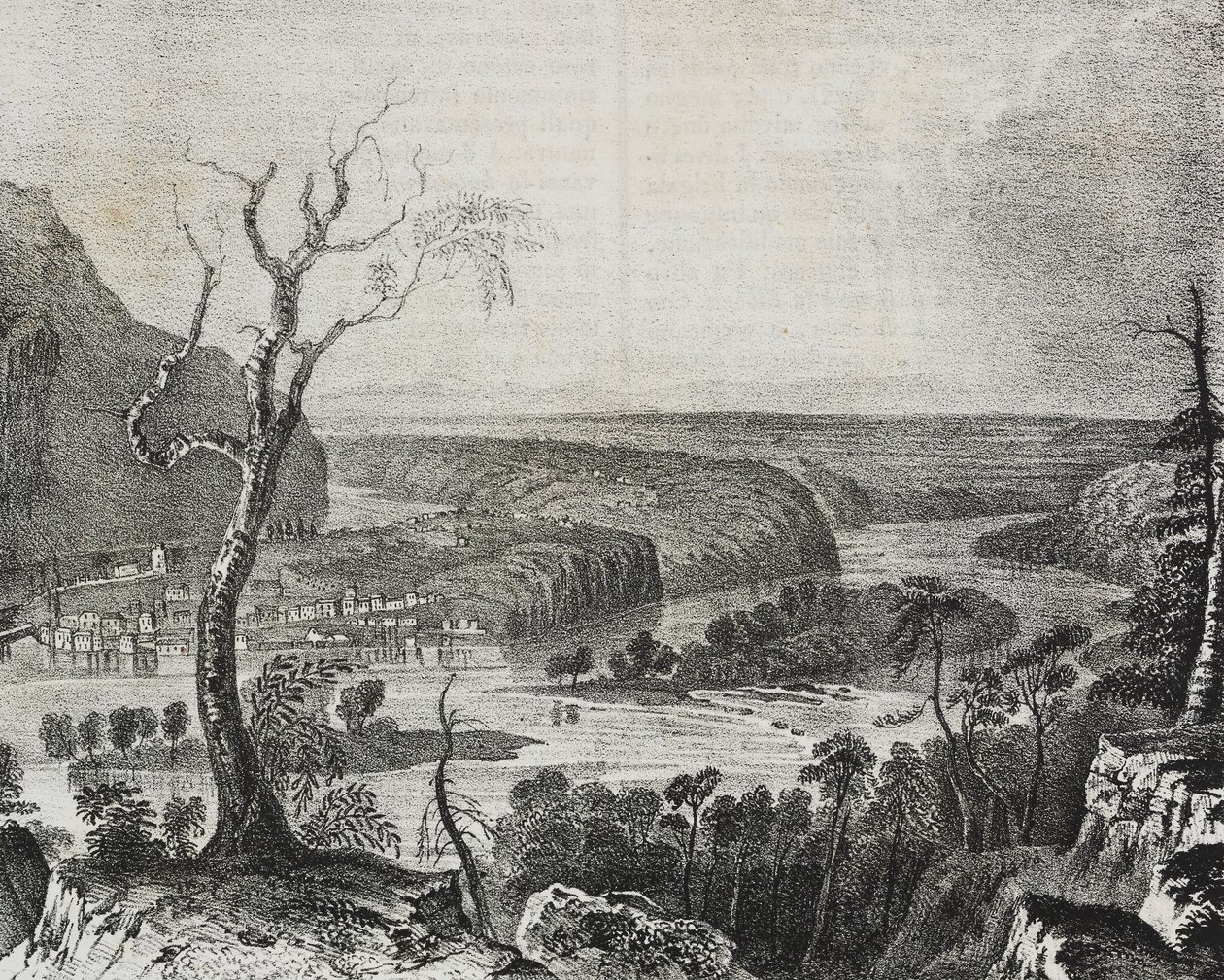Vue de Harper Valley depuis Blue Ridge, USA, lithographie de Salvatore Puglia de Poliorama Pittoresco, n 43, 4 juin - Salvatore Puglia