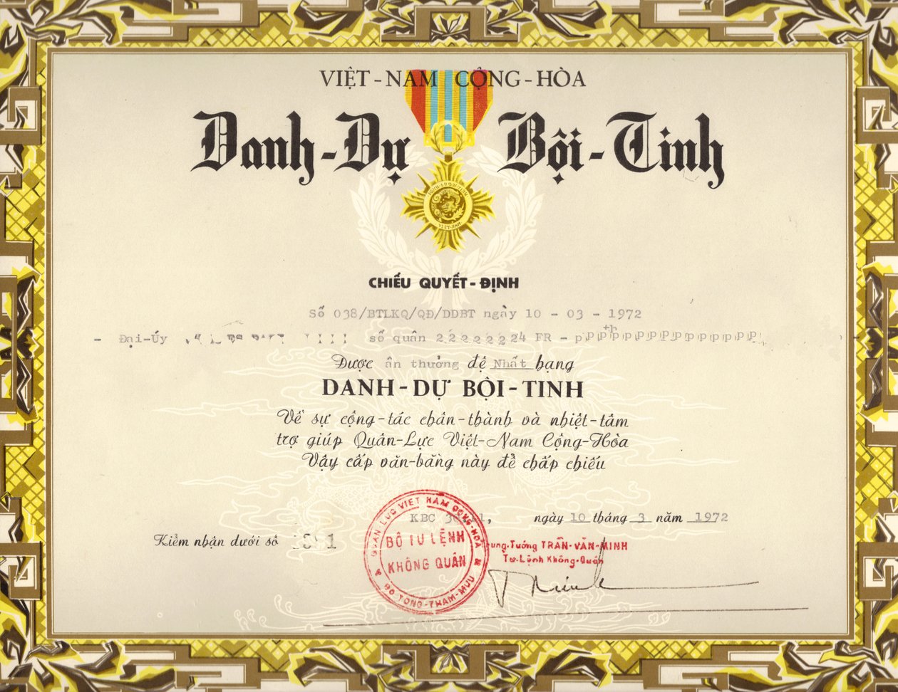 Citation de la Médaille d