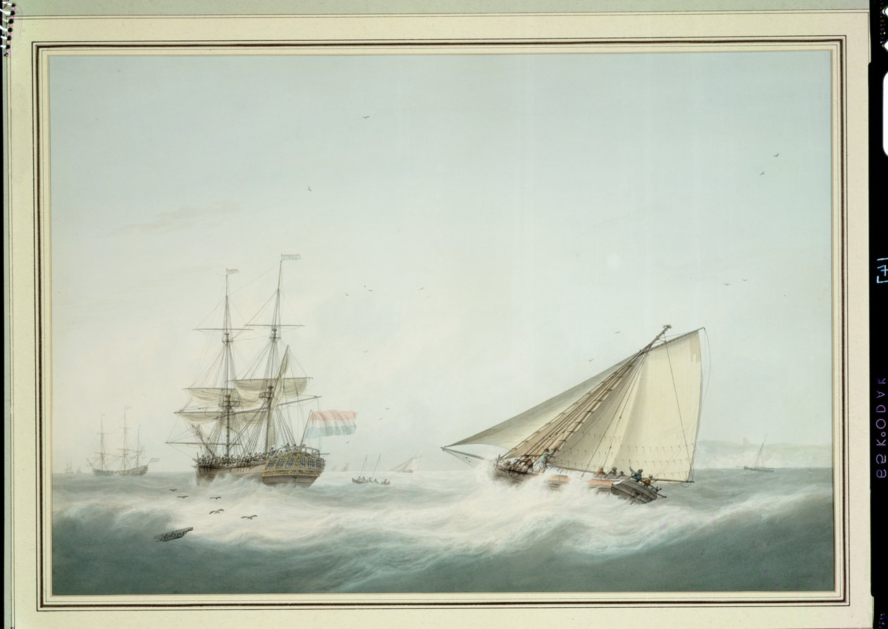 Une brigantine et un cotre - Samuel Atkins