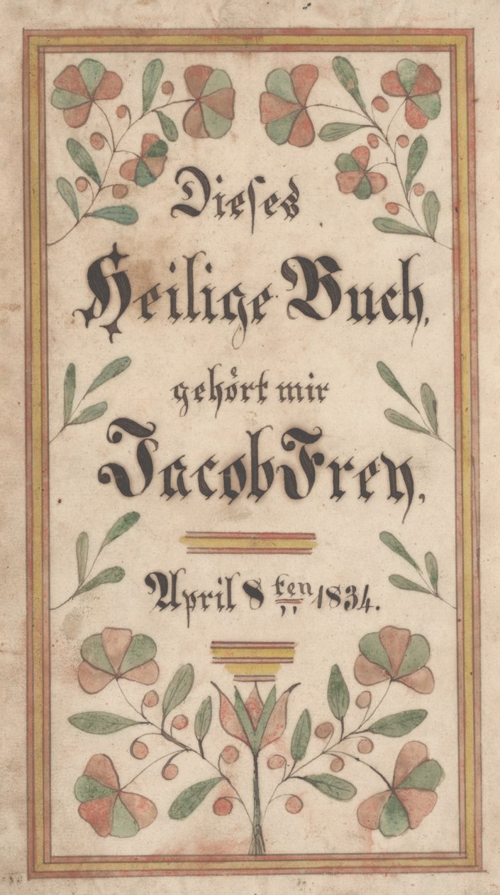 Ex-libris pour Jacob Frey, 1834 - Samuel Bentz
