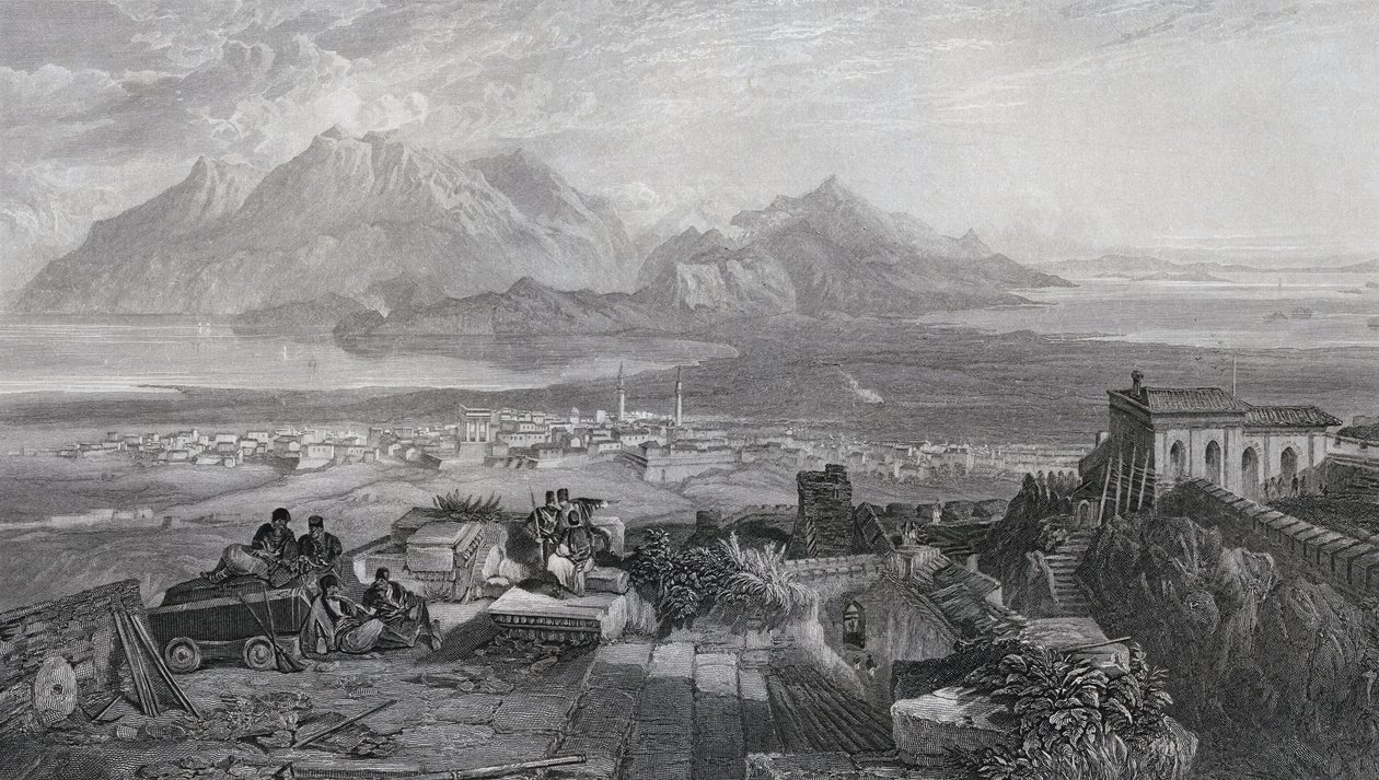 Ville et Isthme de Corinthe vus de l