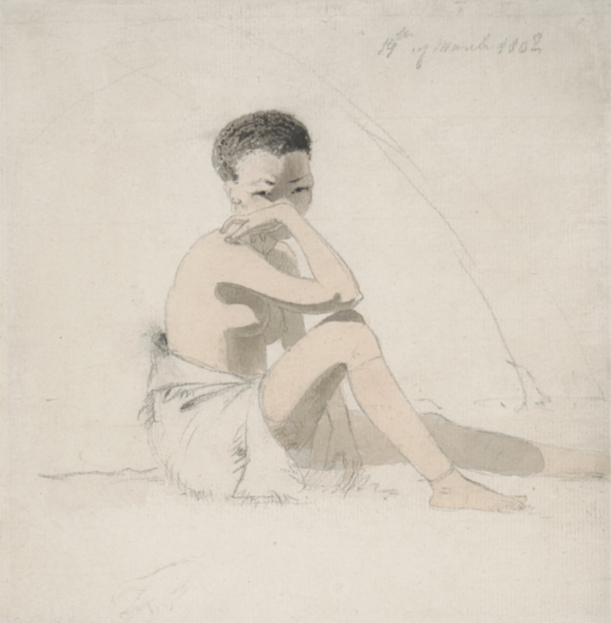 Fille Korah assise - Samuel Daniell