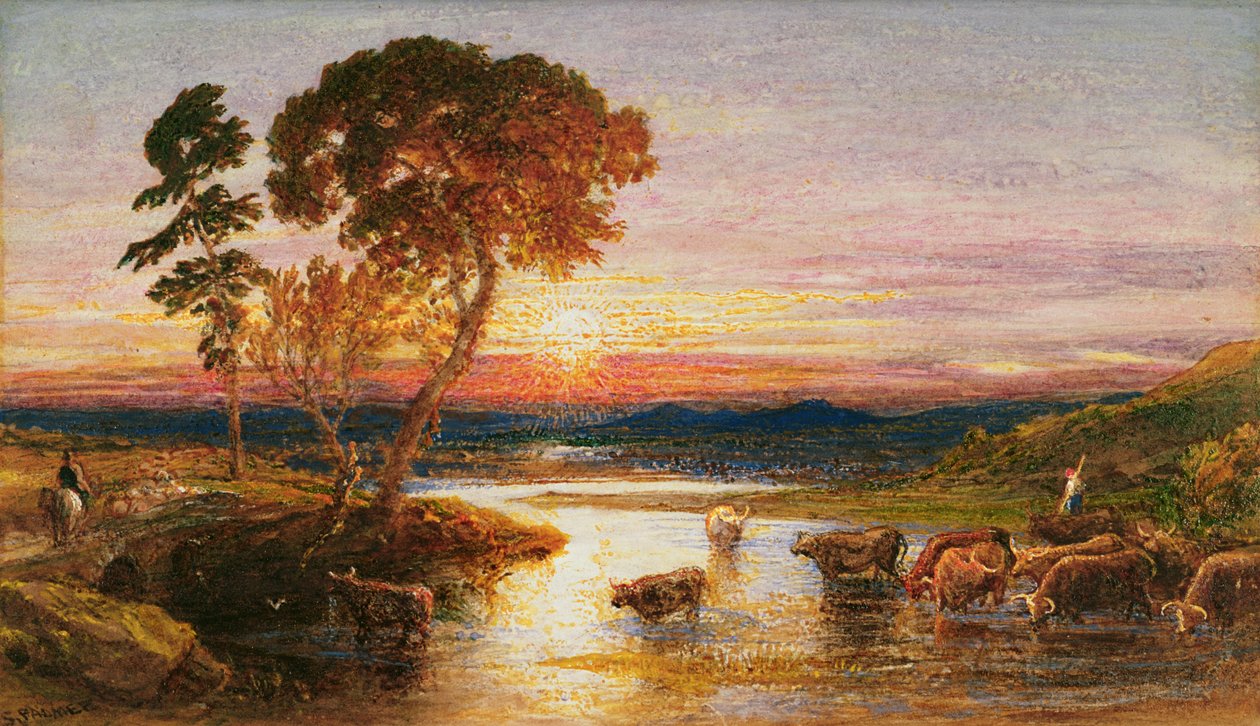 Vers le Pli, Coucher de soleil, 1879 - Samuel Palmer