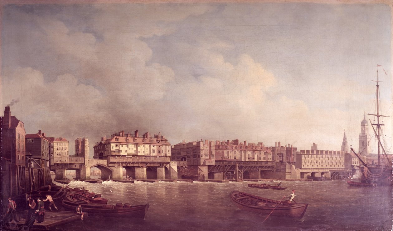Pont de Londres avant la modification en 1757 - Samuel Scott