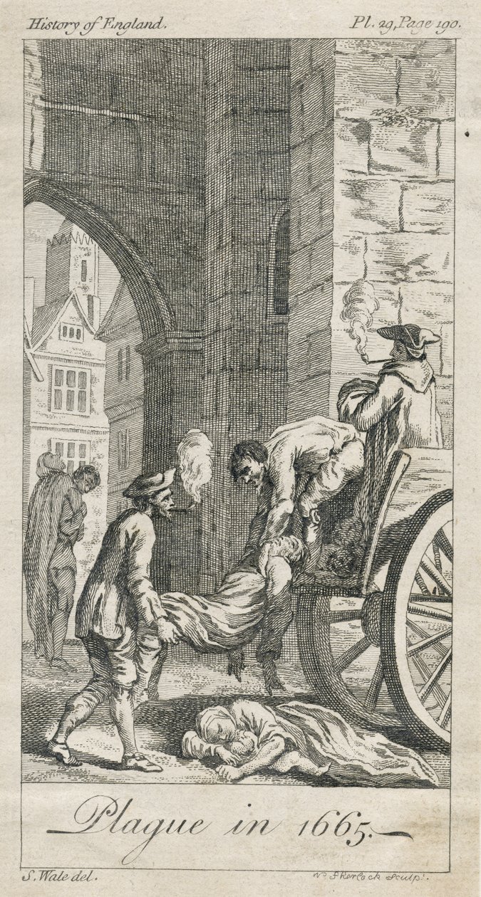 Collecte des victimes de la peste, Holywell Lane, Shoreditch, Londres, Royaume-Uni - Samuel (after) Wale