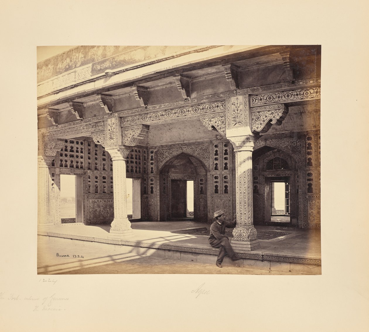Agra : le fort, intérieur du zenana, montrant les mosaïques - Samuel Bourne