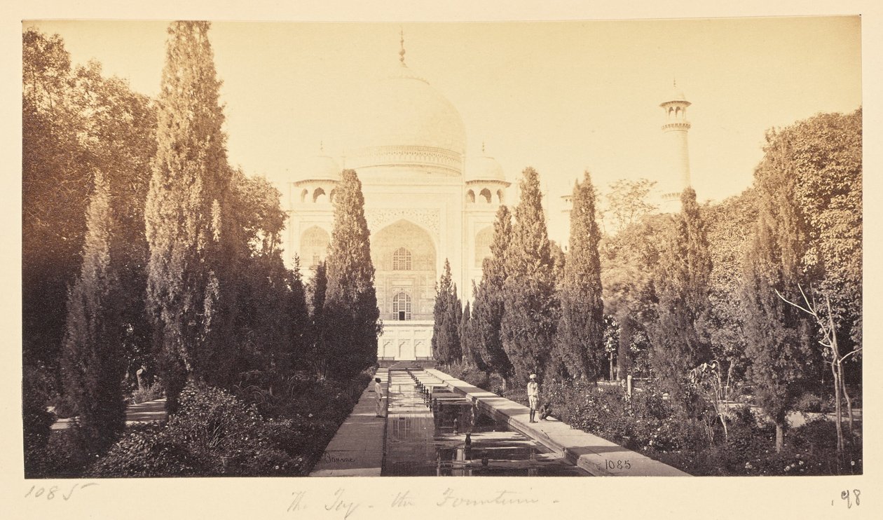 Agra ; le Taj, depuis la fontaine - Samuel Bourne