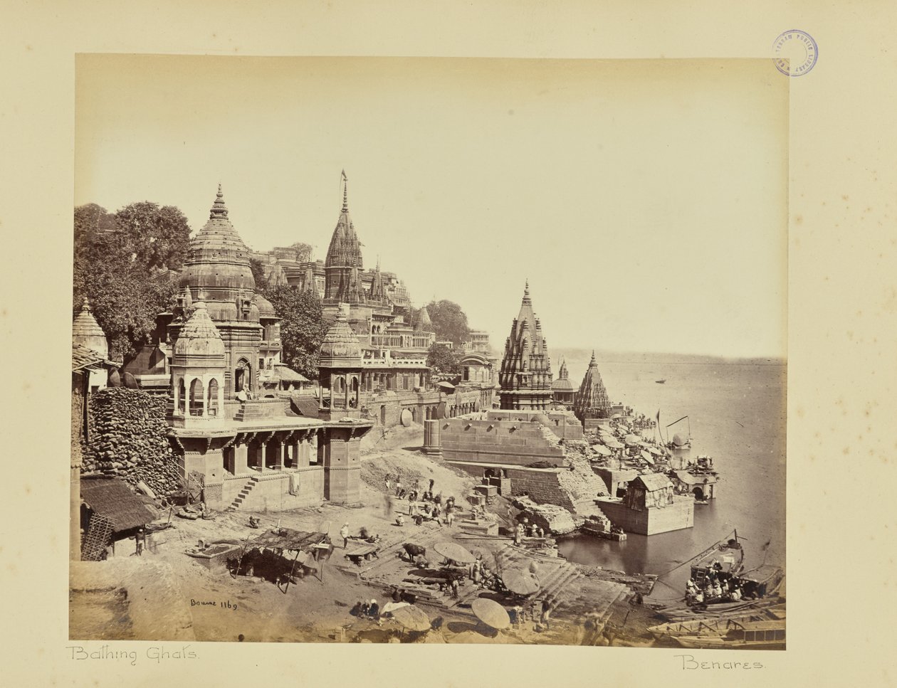 Bénarès - Le ghat de crémation - Samuel Bourne
