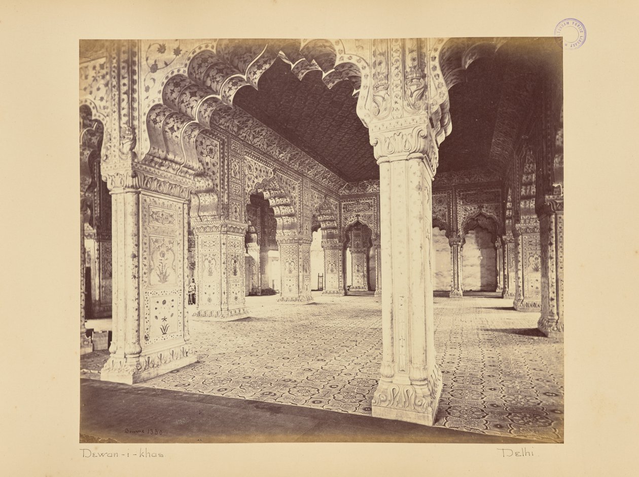 Delhi ; le palais, intérieur du Dewan-i-Kass - Samuel Bourne