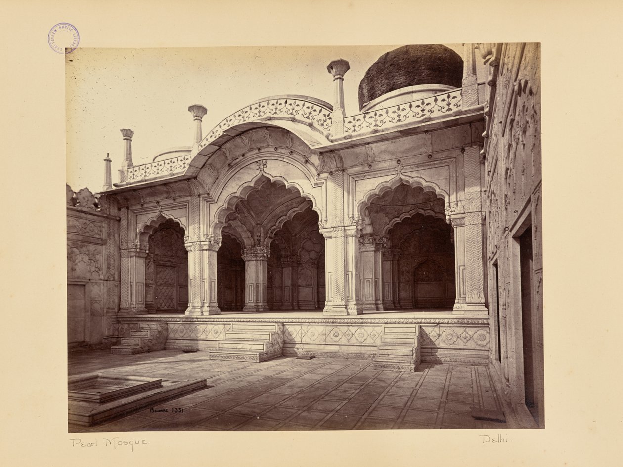 Delhi ; le palais, la Moti Masjid (mosquée des Perles) - Samuel Bourne