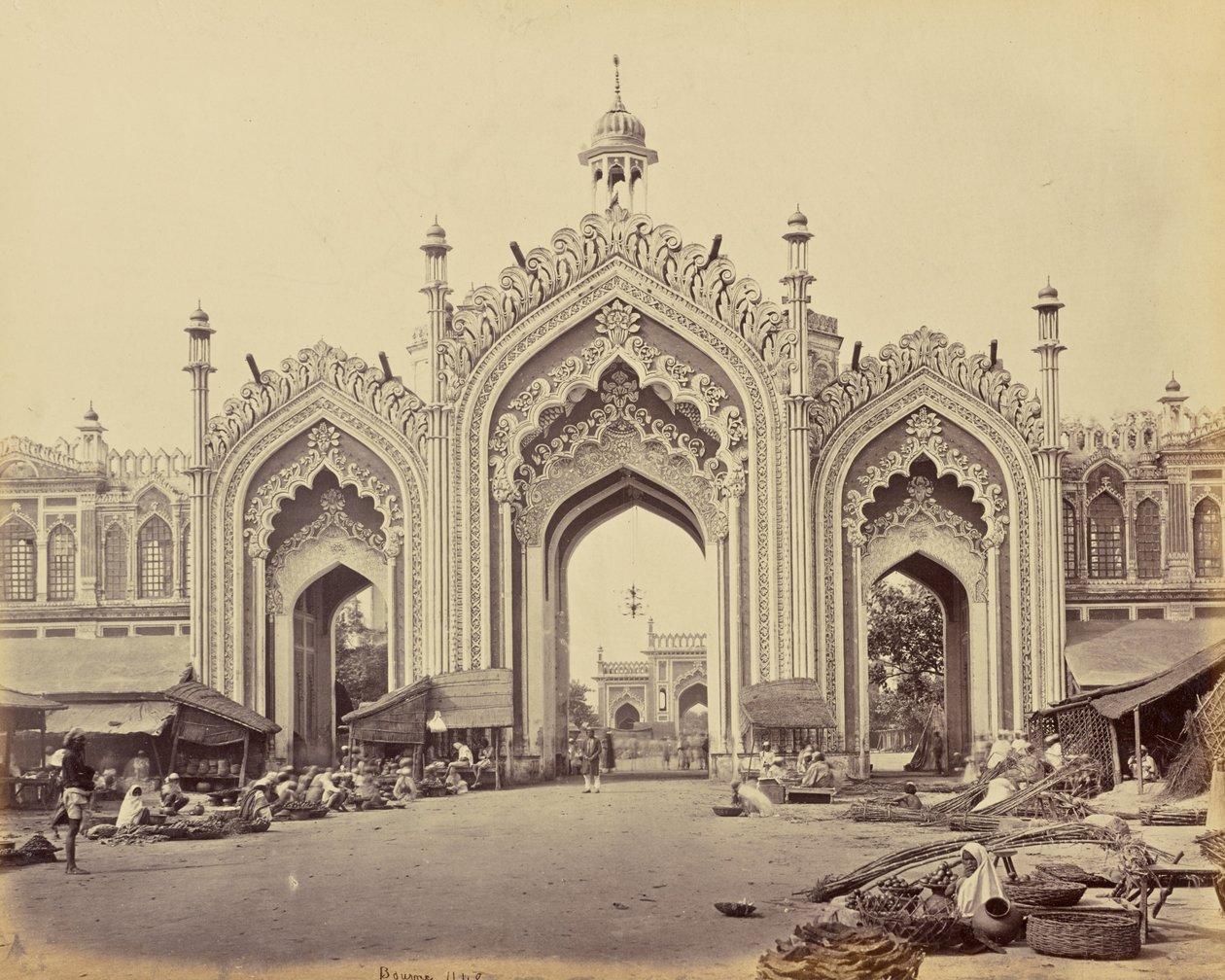 Lucknow; la porte du bazar de Hooseinabad - Samuel Bourne