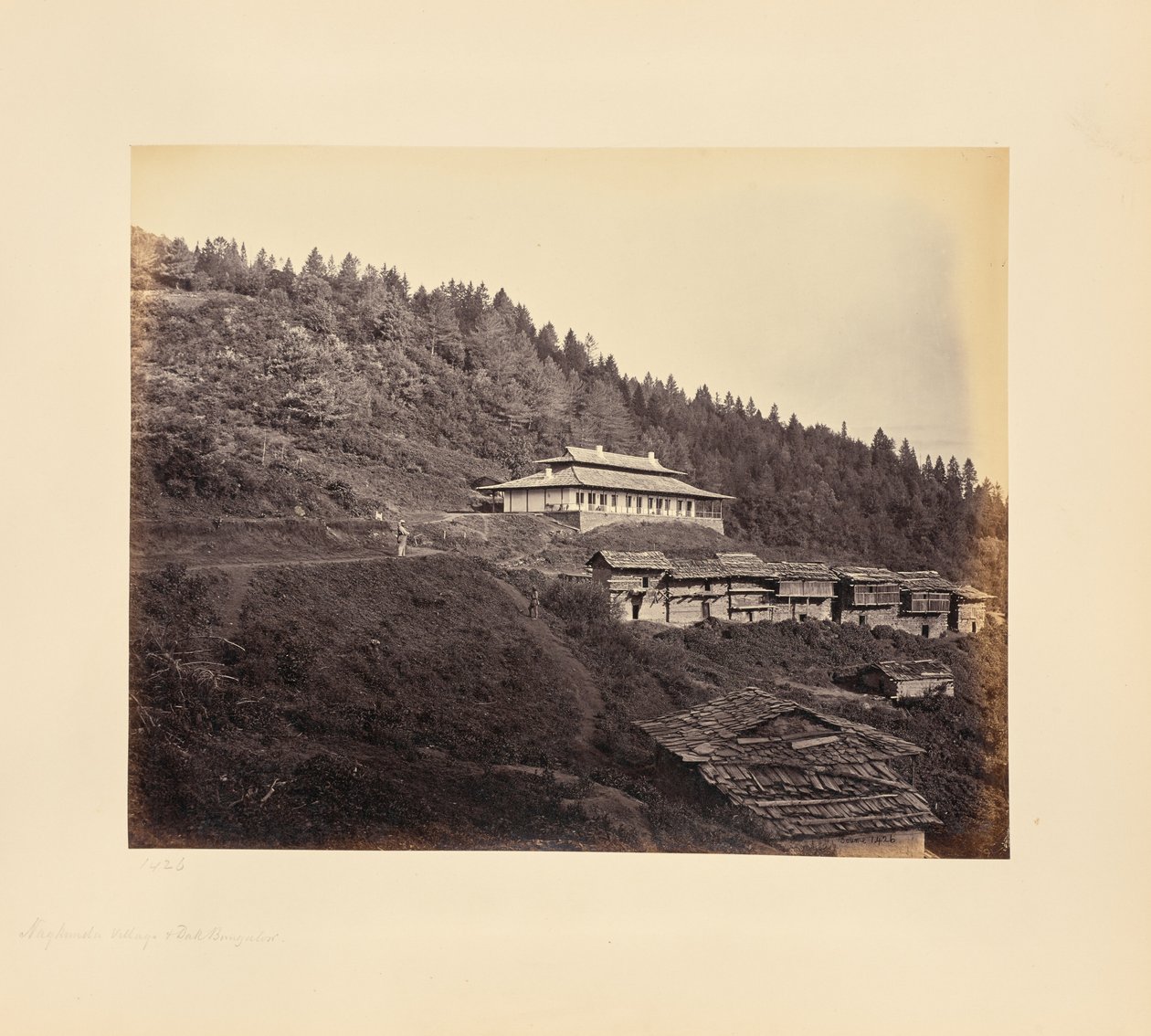 Narkunda; village et bungalow dak - Samuel Bourne