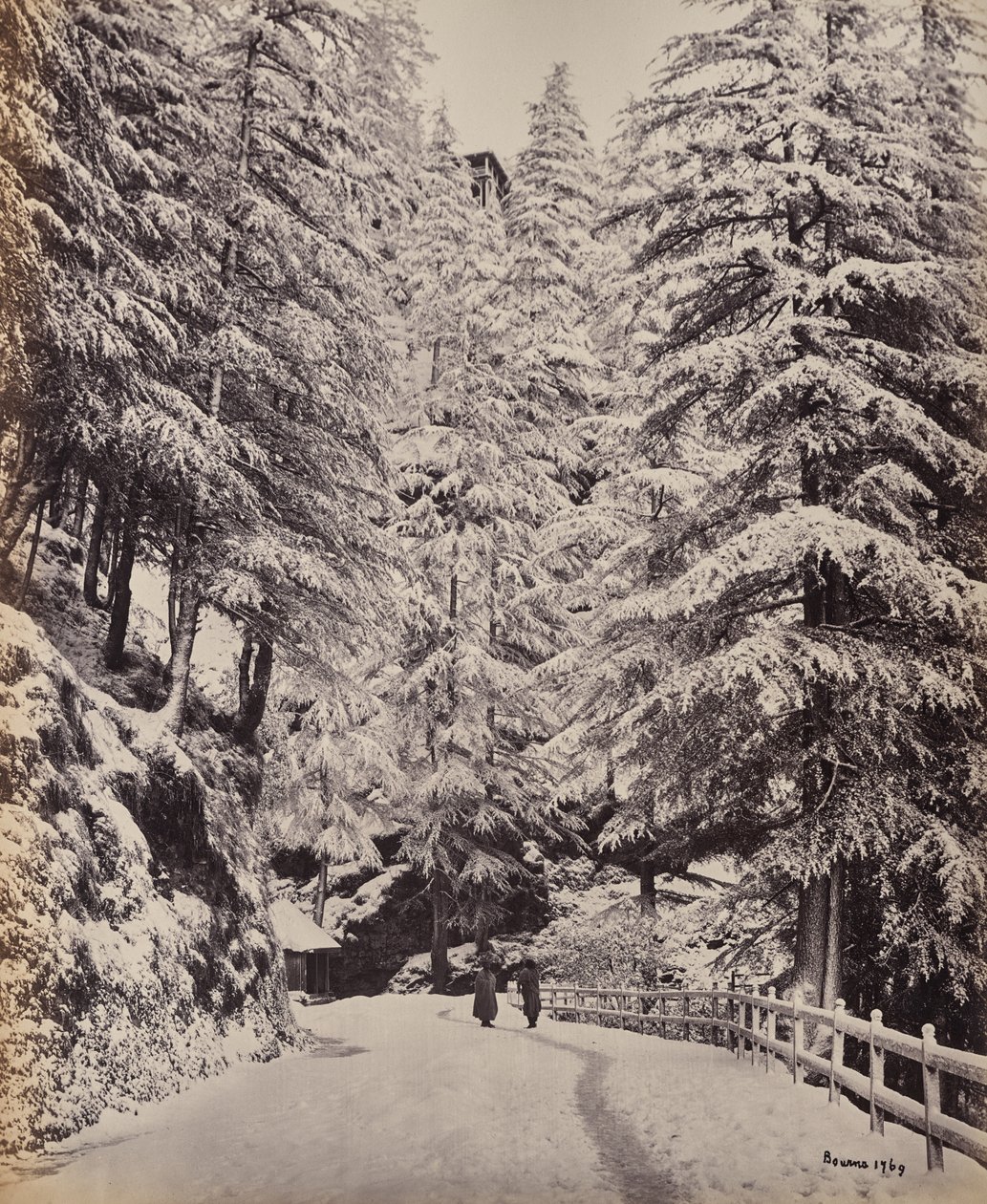 Shimla. Vue du Mall en hiver - Samuel Bourne