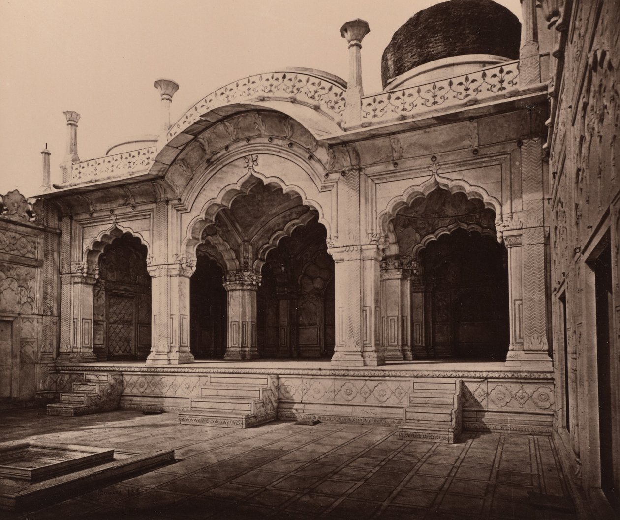 La Moti Masjid dans le palais - Samuel Bourne