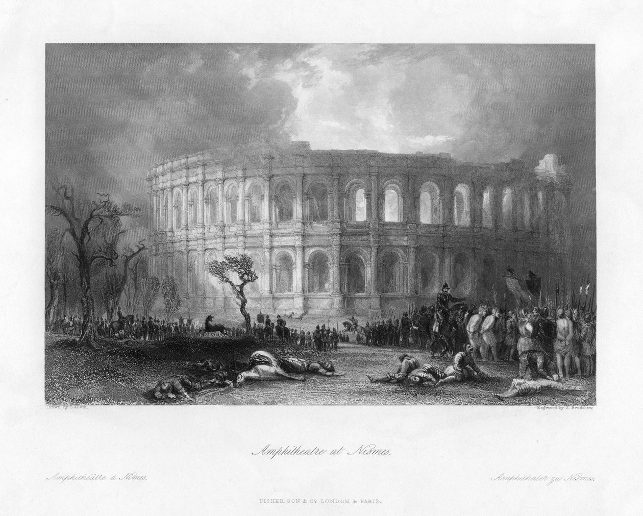 Amphithéâtre à Nîmes, France, 19ème siècle - Samuel Bradshaw