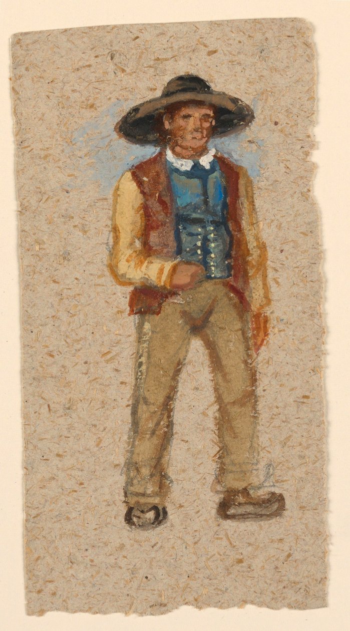 Dessin, Esquisse. Un paysan français, 1874 - Samuel Colman