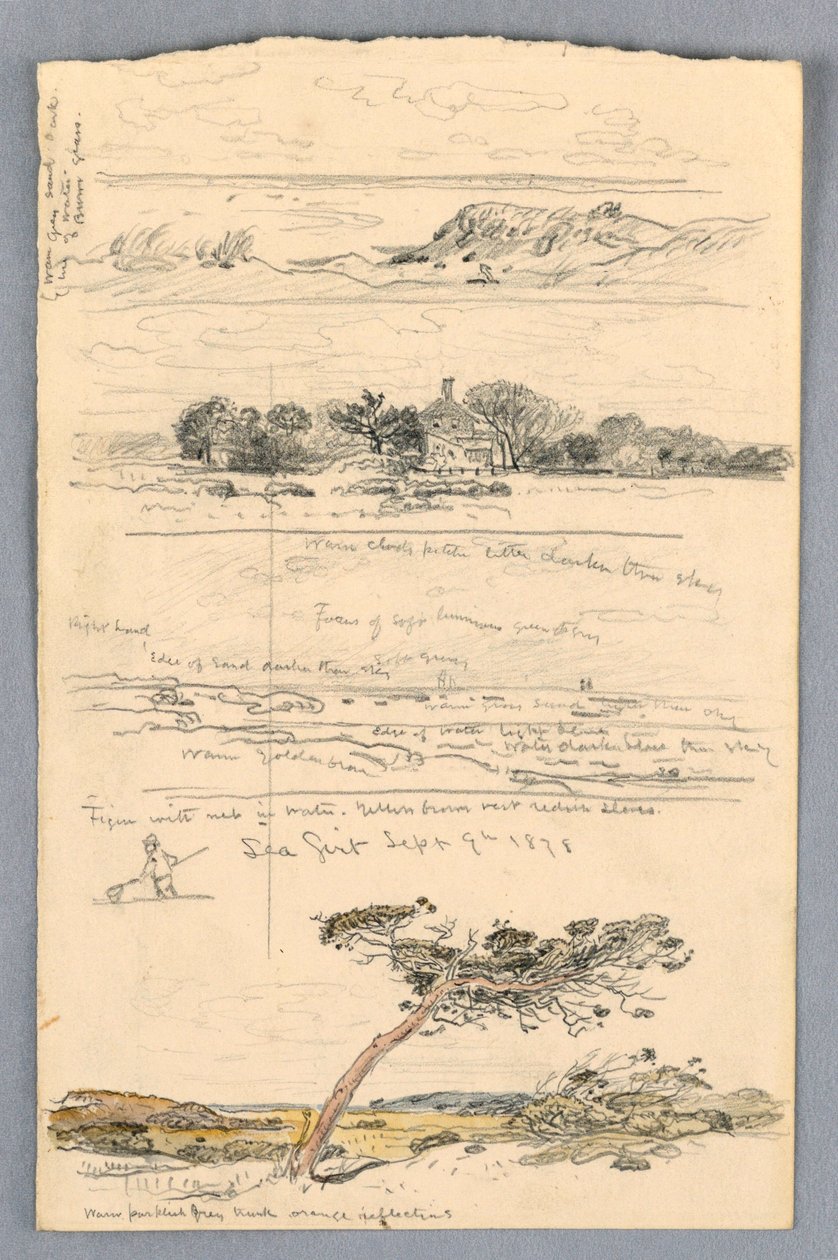 Dessin, Croquis de Sea Girt, New Jersey, septembre 1878 - Samuel Colman