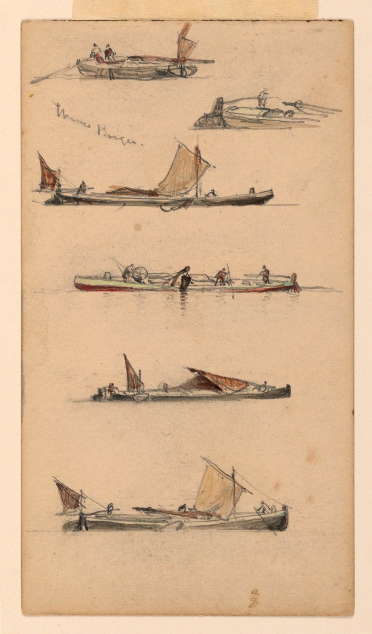 Barges sur la Tamise - Samuel Colman