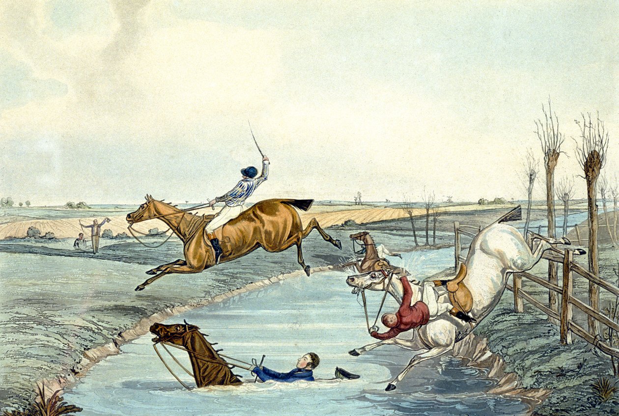 Deuxième mile, de Steeplechasing, gravé par Charles Hunt (1929-1900) - Samuel Henry (after) Alken