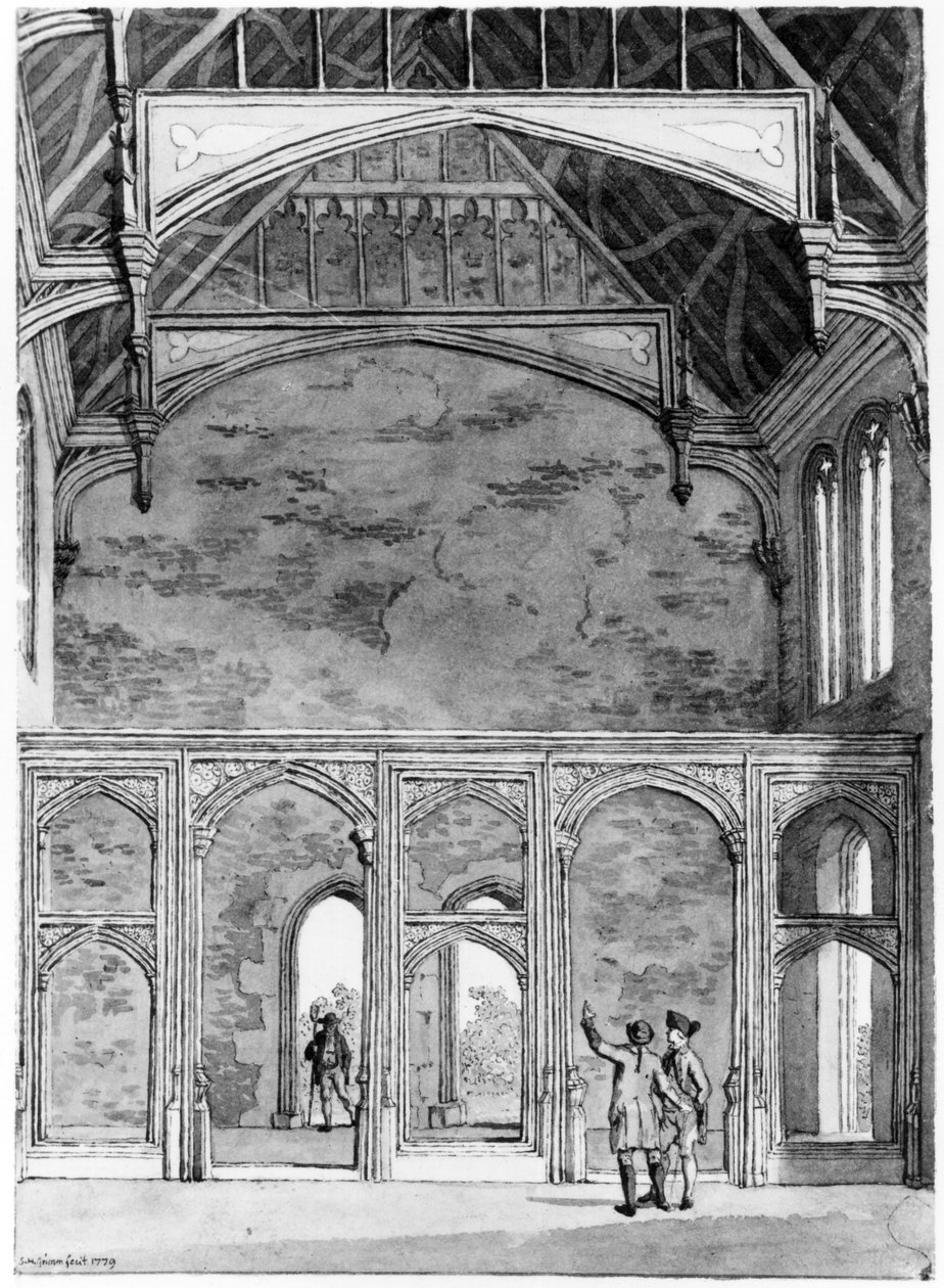 Extrémité sud-ouest du Grand Hall à Eltham, 1779 - Samuel Hieronymous Grimm