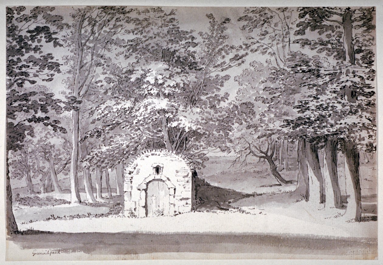 Une glacière ou conduit dans le parc de Greenwich, Londres - Samuel Hieronymus Grimm