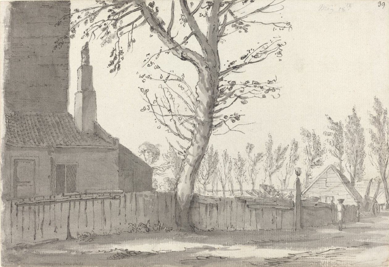 High Street à Manor House, Marylebone - Samuel Hieronymus Grimm