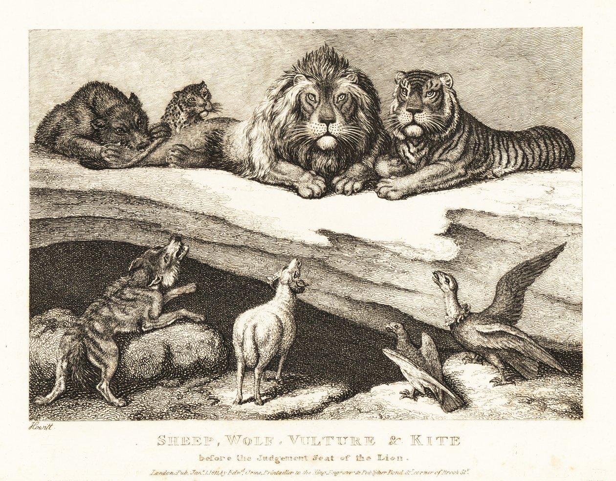 Un procès entre animaux, avec lion et tigre comme juges - Samuel Howitt