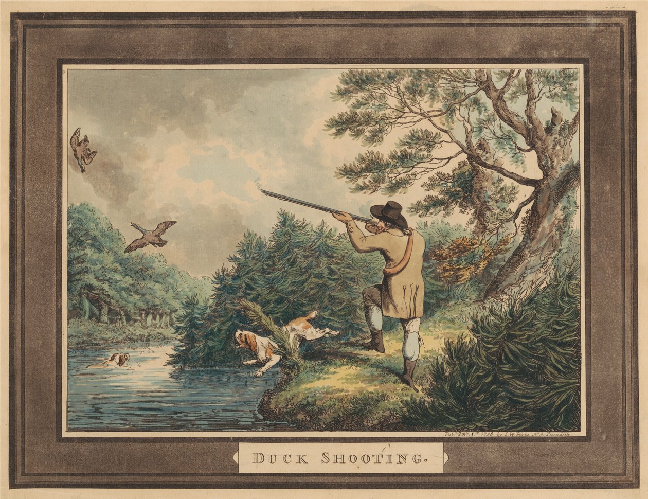 Chasse, tir, etc. [ensemble de six] : 1. Chasse aux canards - Samuel Howitt