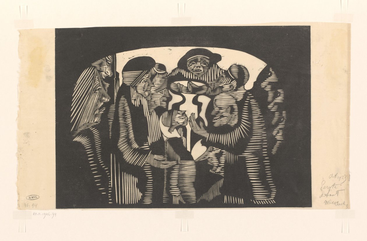 Groupe de figures dans une arche - Samuel Jessurun de Mesquita (signed by artist)