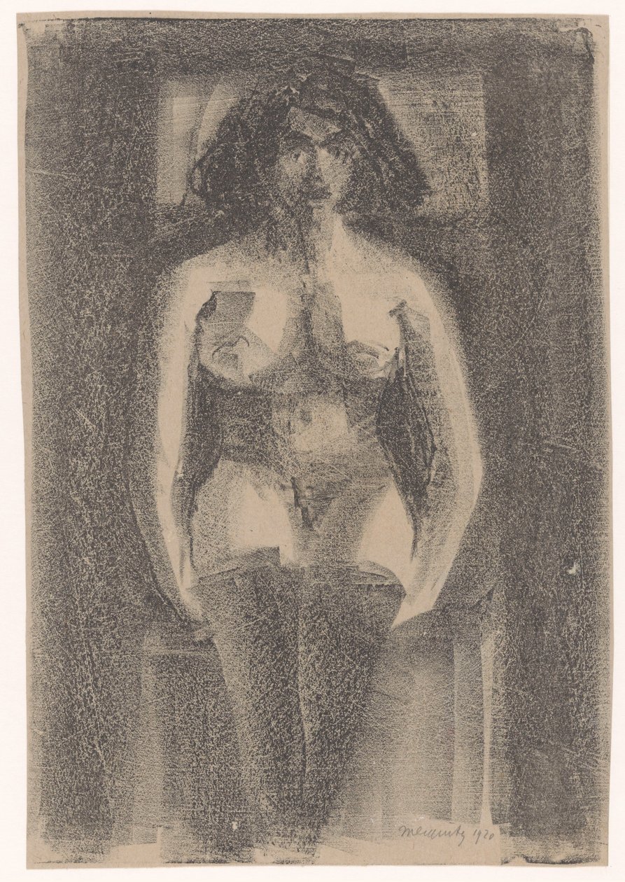 Nu féminin assis, portant des bas - Samuel Jessurun de Mesquita