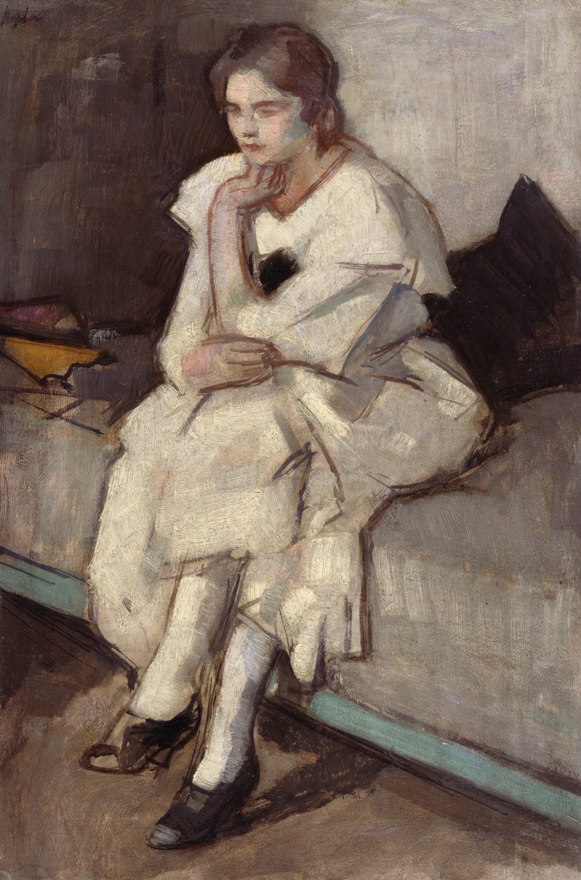 Fille en Robe Blanche - Samuel John Peploe