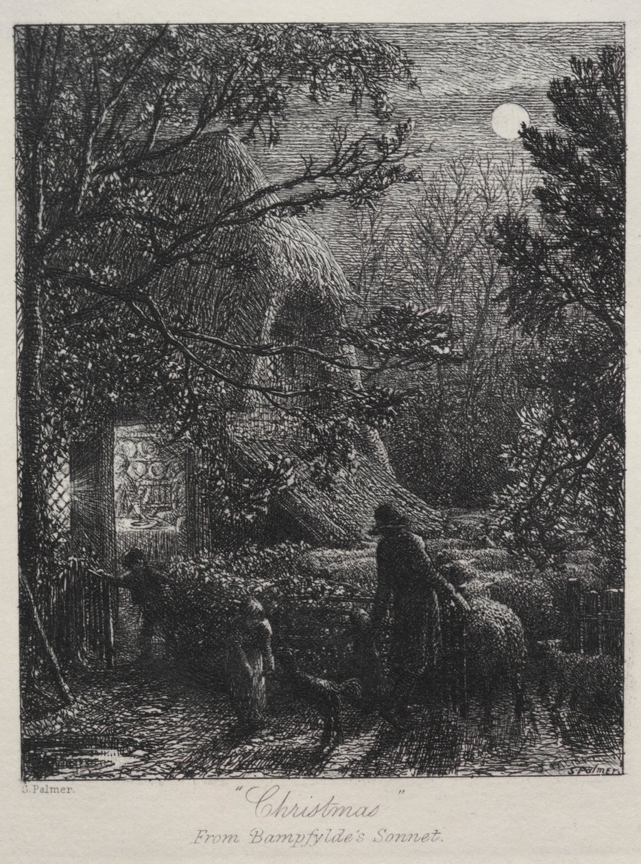 Noël pliant le dernier mouton, 1850 - Samuel Palmer