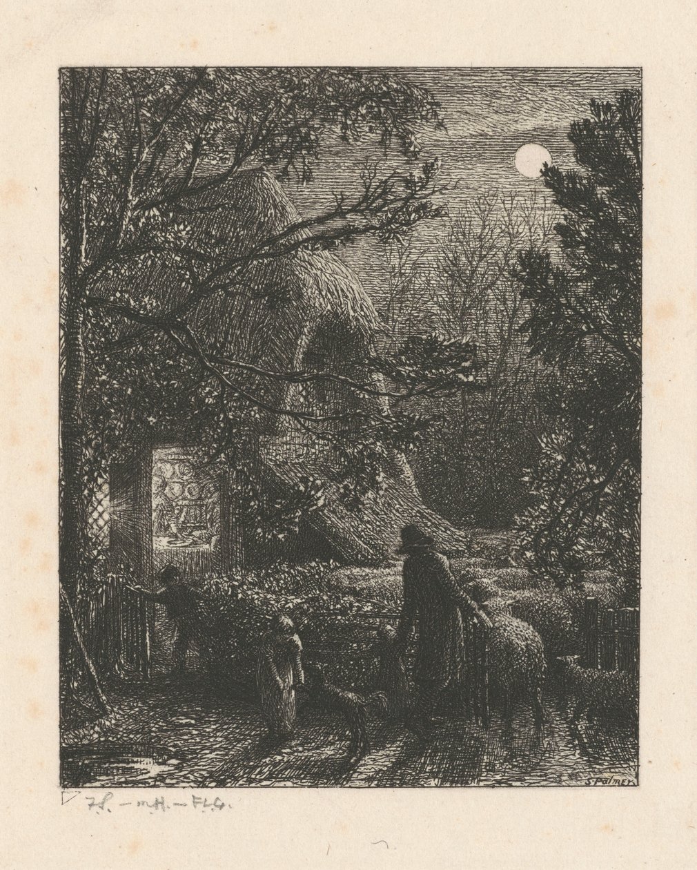 Noël, ou rentrer le dernier mouton à la bergerie - Samuel Palmer