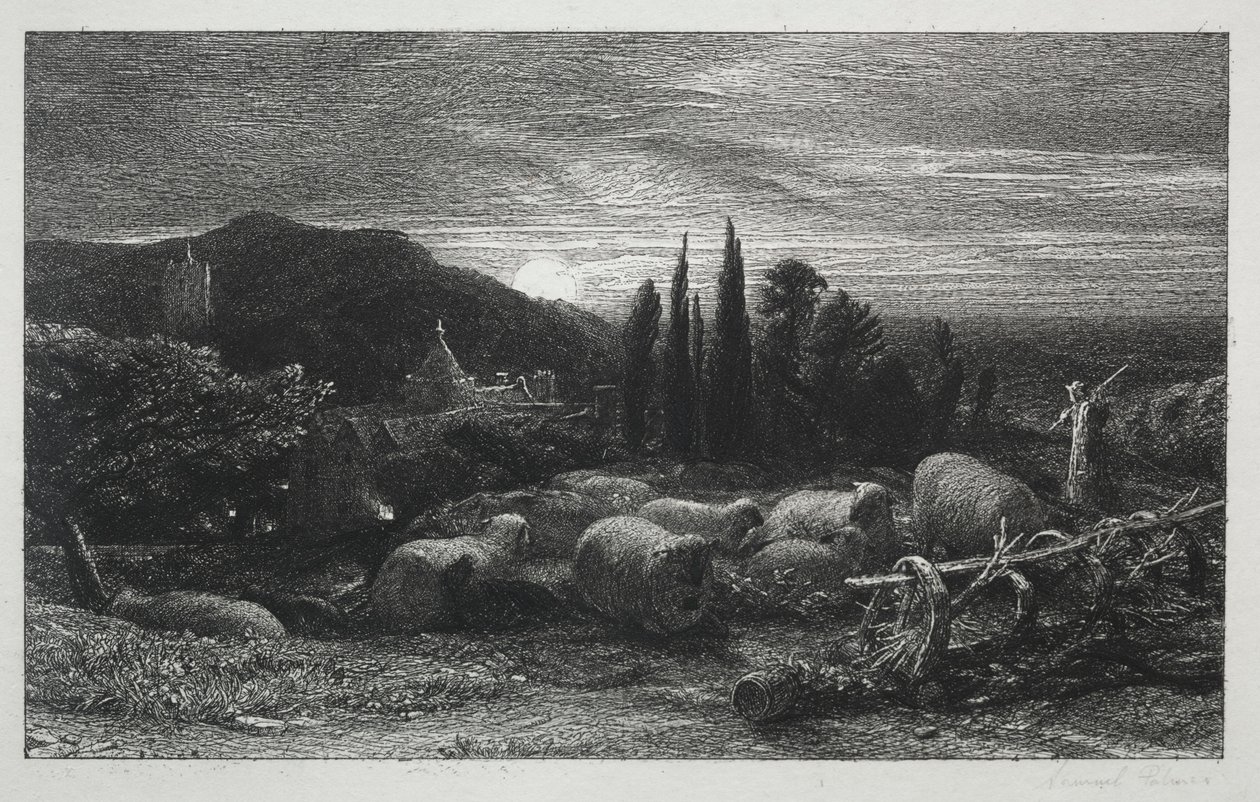 La Lune montante, 1857 - Samuel Palmer