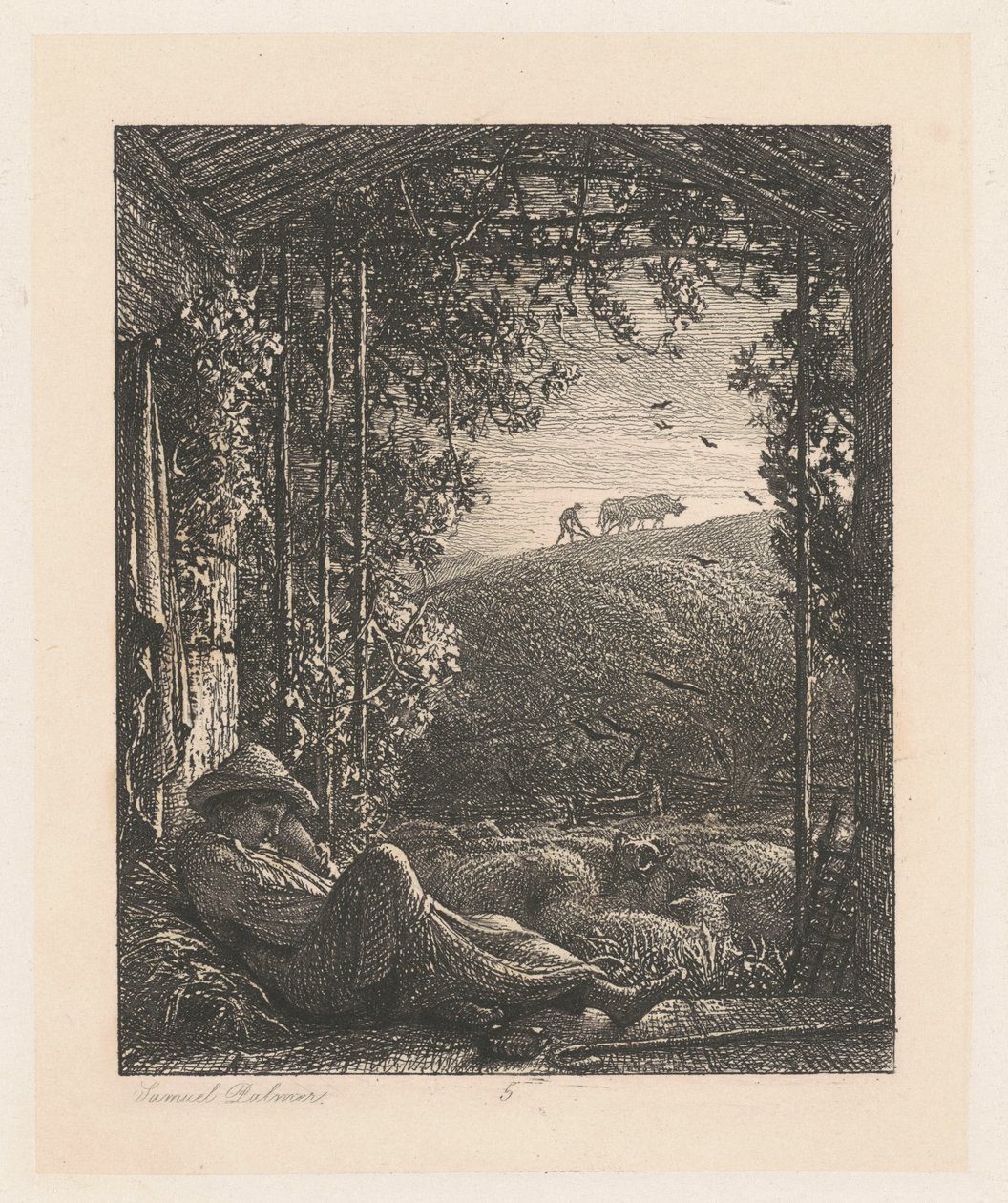Le berger endormi - Samuel Palmer