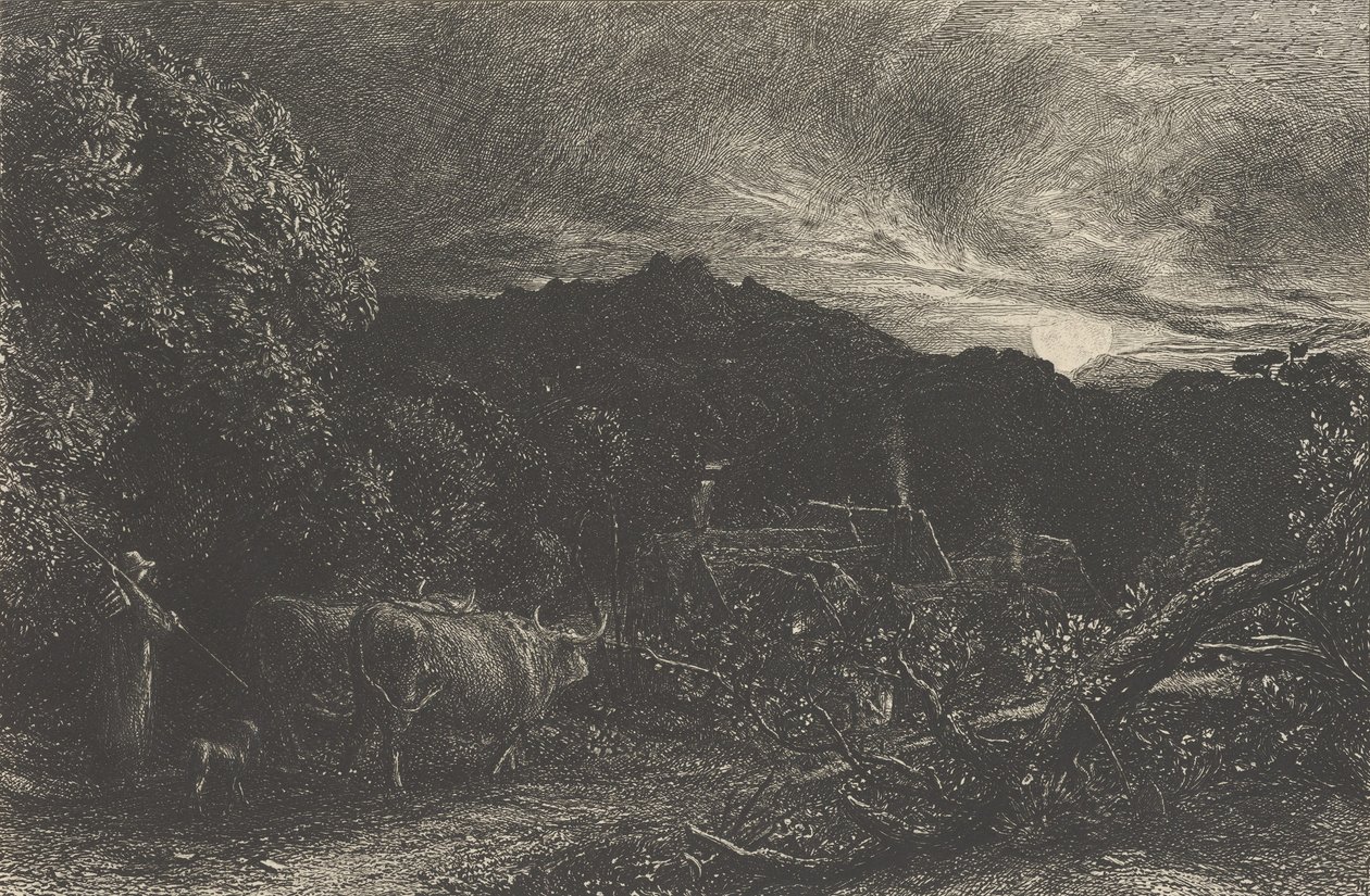 Le laboureur fatigué, ou Le berger, ou Tardus Bubulcus - Samuel Palmer