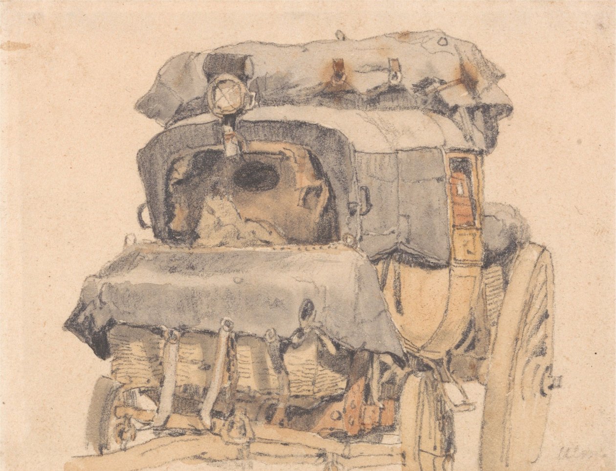 Une diligence, vue de face - Samuel Prout