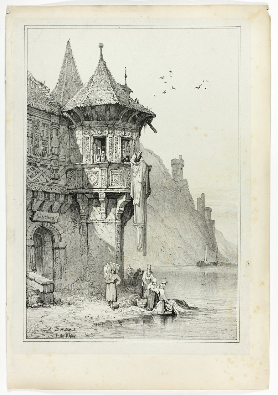 À Braubach sur le Rhin - Samuel Prout