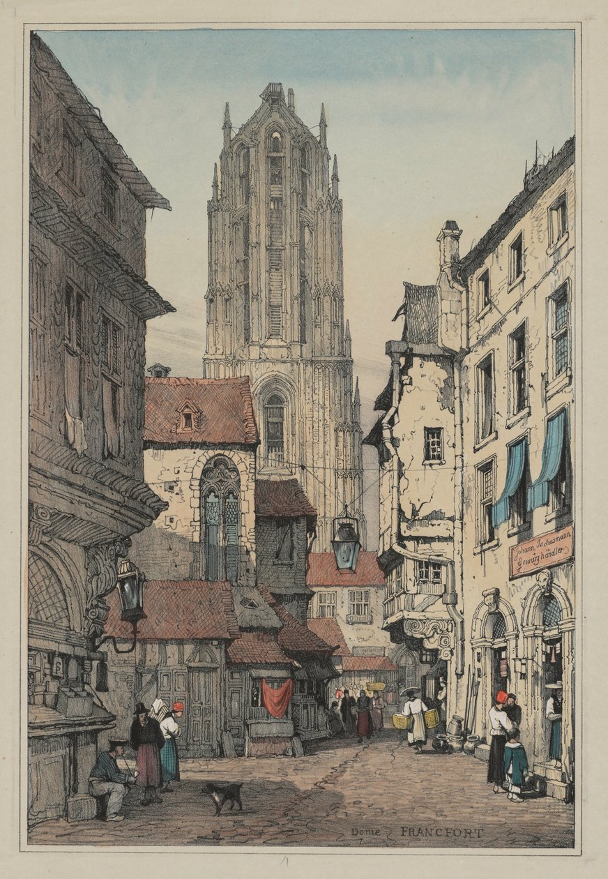 Fac-similés de croquis réalisés en Flandre et en Allemagne : Dôme, Francfort, vers 1833 - Samuel Prout