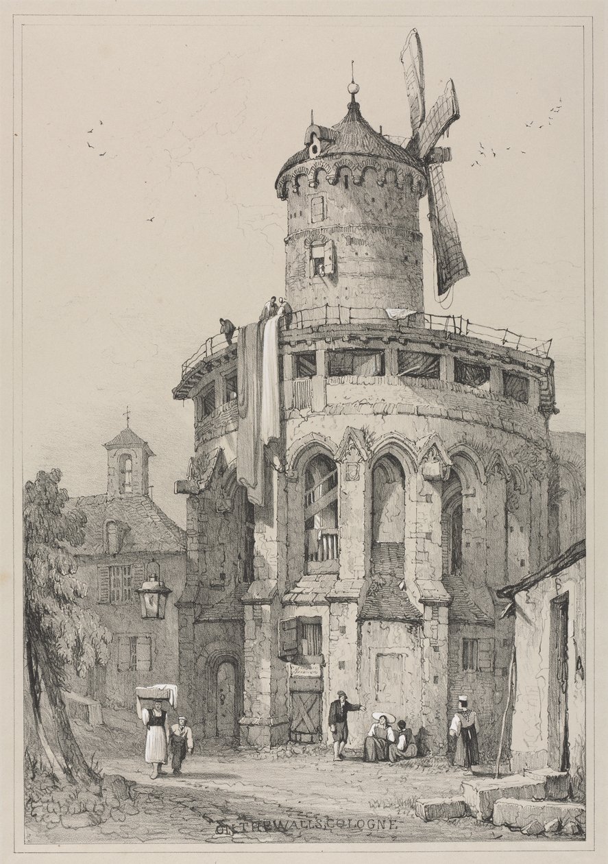 Fac-similés de croquis réalisés en Flandre et en Allemagne : Sur les murs, Cologne - Samuel Prout