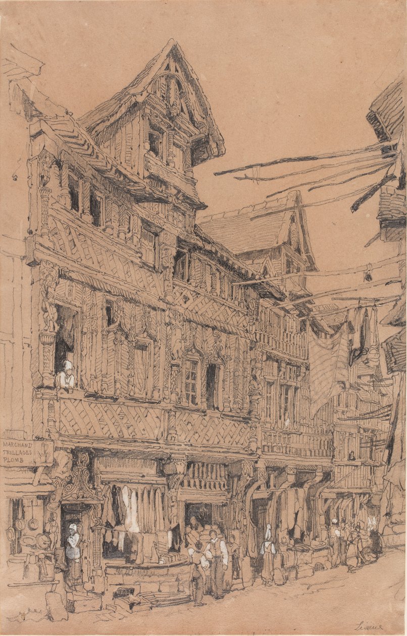 Vieille rue à Lisieux, vers 1820 - Samuel Prout