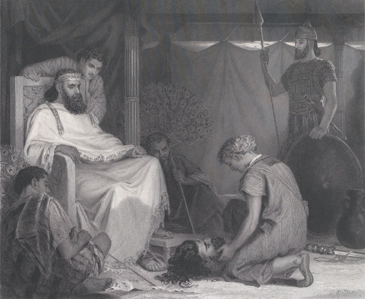 David amené devant Saül, du Art Journal, en face de la p. 100, avril 1871 - Samuel S. Smith