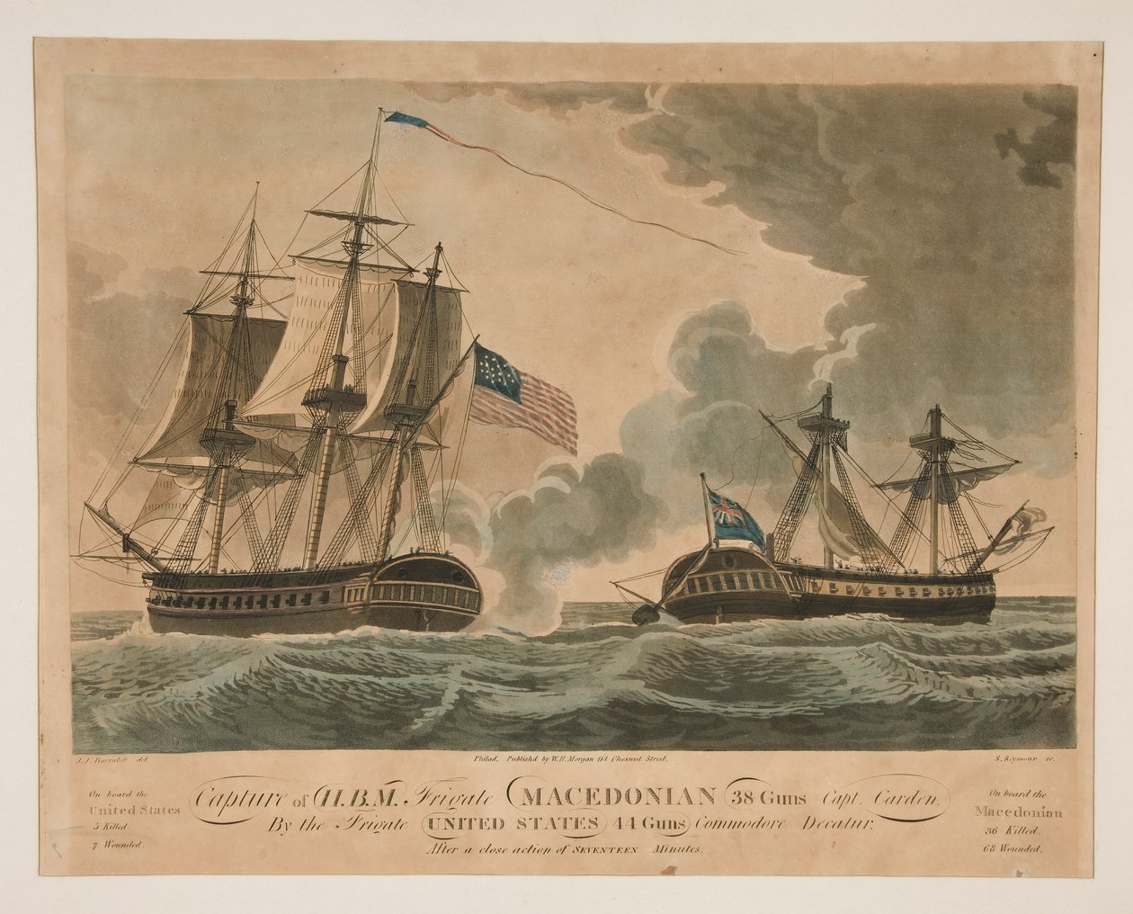 Capture de la frégate H. B. M. Macedonian par les États-Unis - Samuel Seymour