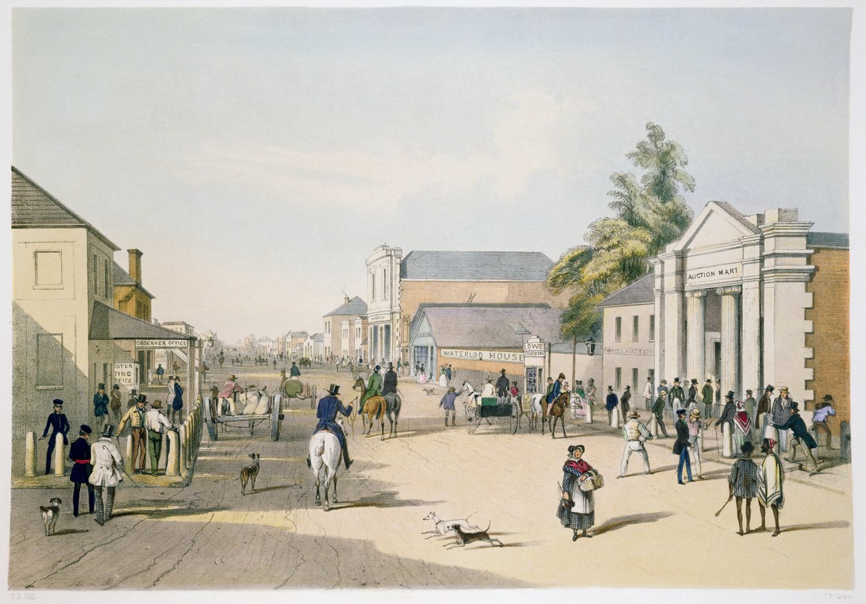 Rue Hindley depuis le coin de la rue King William, Adélaïde - Samuel Thomas Gill