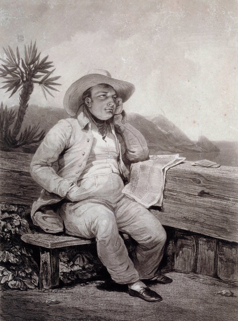 Portrait de Napoléon Ier (1769-1821) à Sainte-Hélène - Samuel William I Reynolds