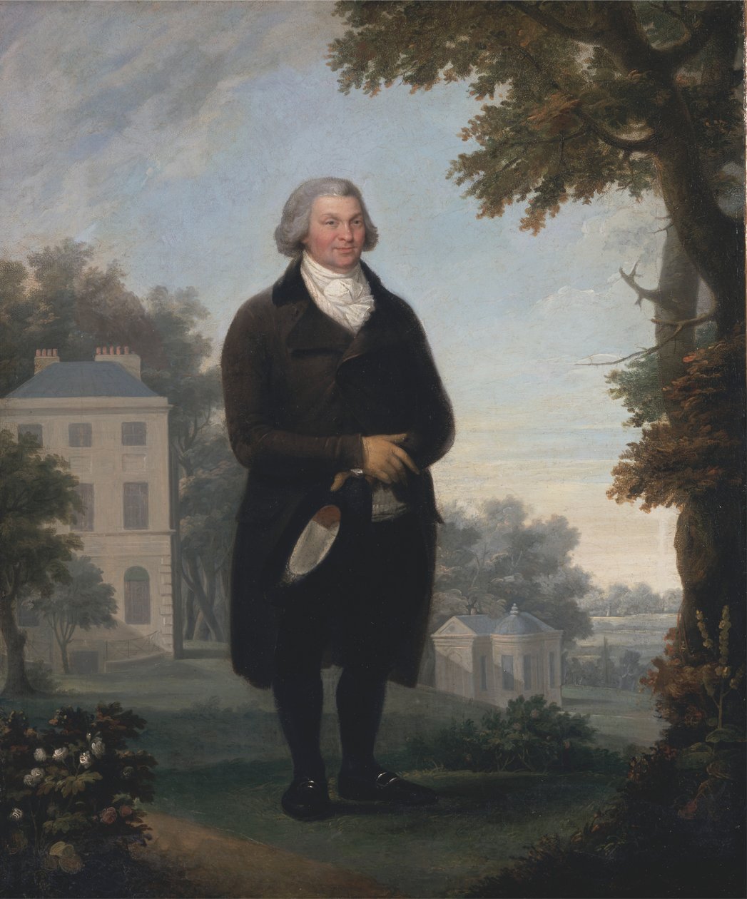 Gentleman dans les jardins de sa maison - Samuel de Wilde